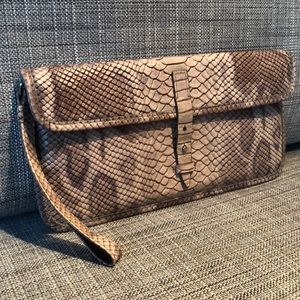 Club Monaco snakeprint clutch/wristlet
